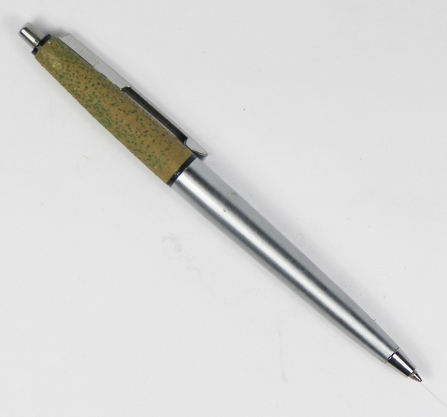 Vintage Ballpoint Pen RITEPOINT Textured Plastic, Brushed Steel & Chrome w/Ad