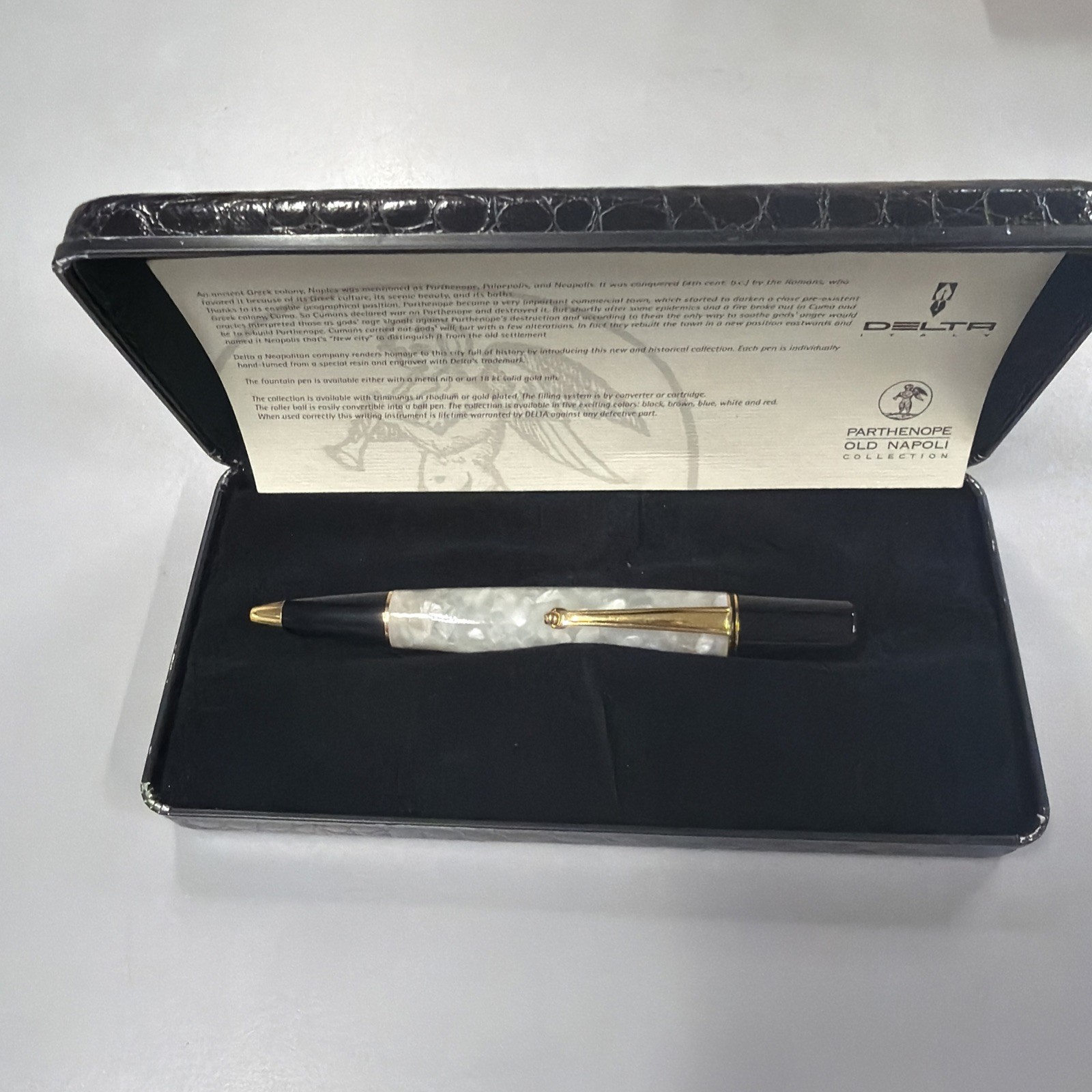 Delta Parthenope Old Napoli Collection Pen W/Case Made In Italy