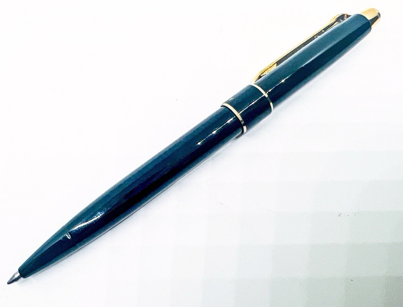 Vintage Burberry ballpoint pen Black Lacquer Gold Trim By Pentel Japan