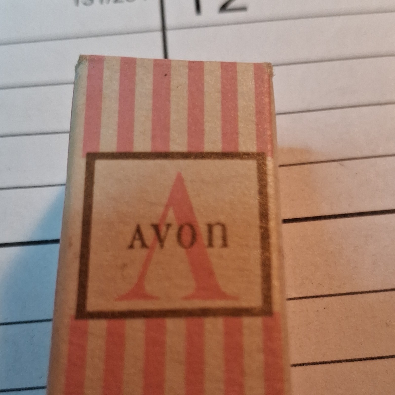 Avon Vintage Brass Refillable Ballpoint Pen Pink Enamel Gold Trim Blue Ink