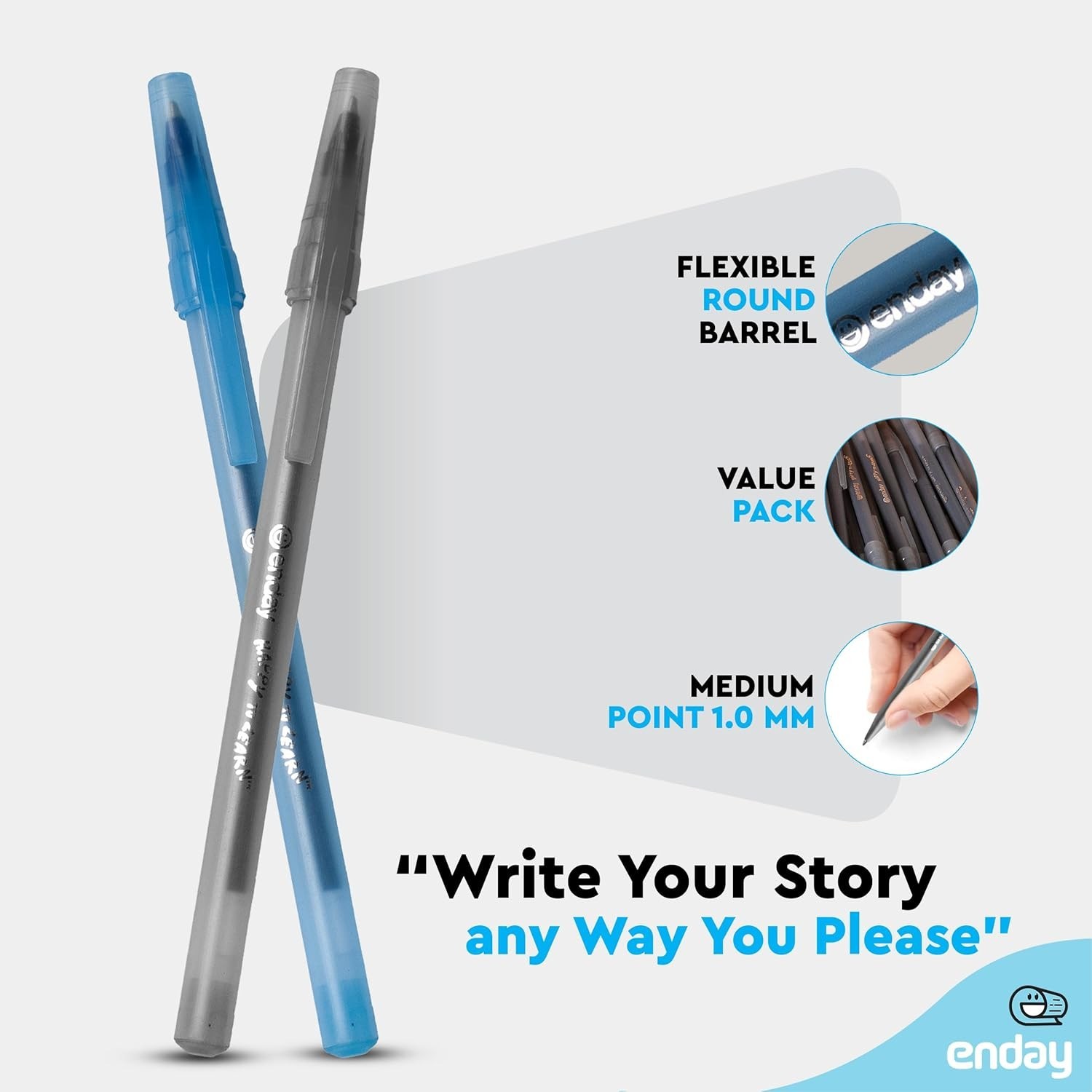 Ballpoint Pens Bulk Blue and Black Pens 240 Pack 120 Black & 120 Blue – Mediu…