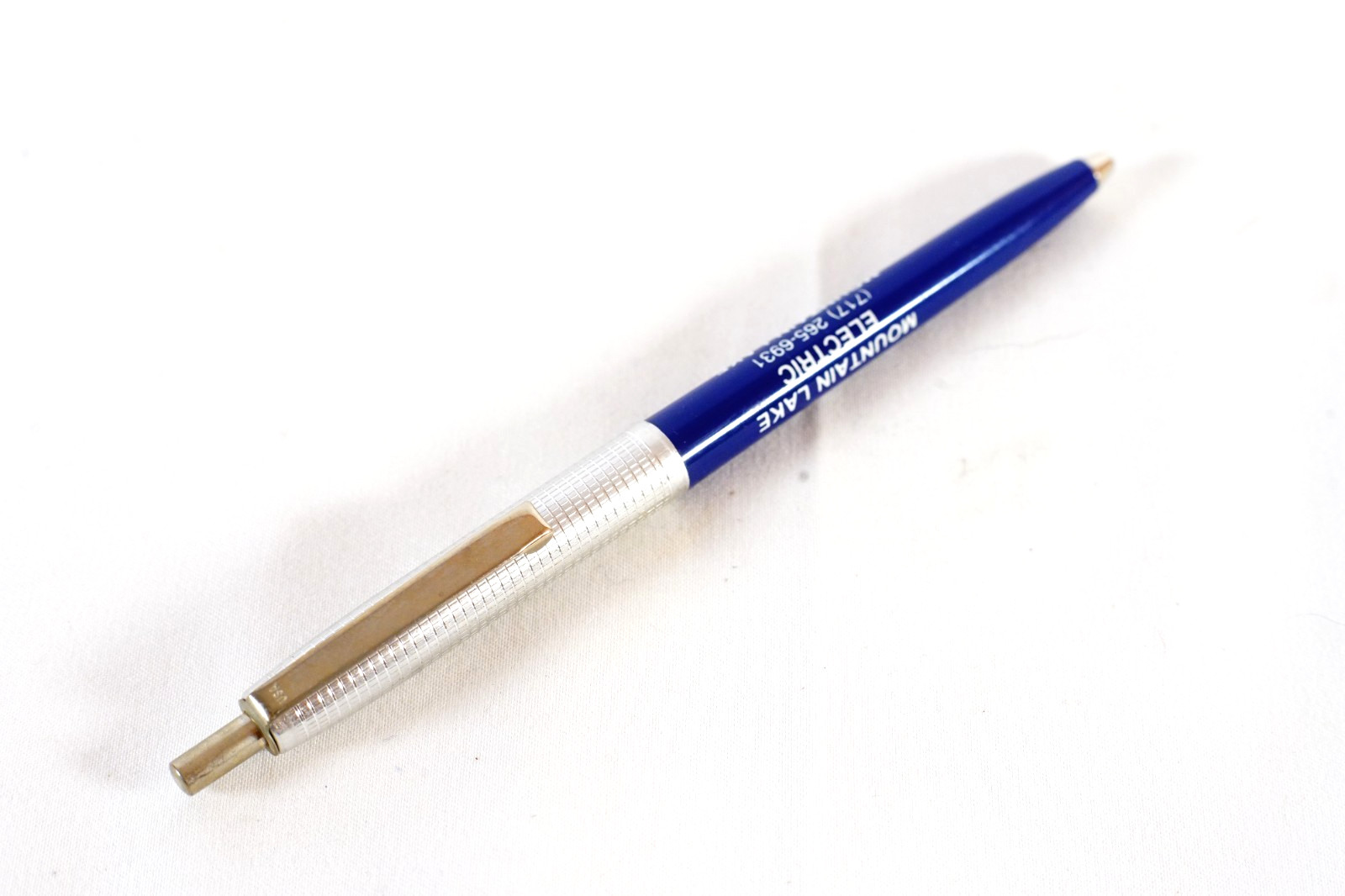 Vintage Mountain Lake Electric Construction Advertising Ballpoint Pen