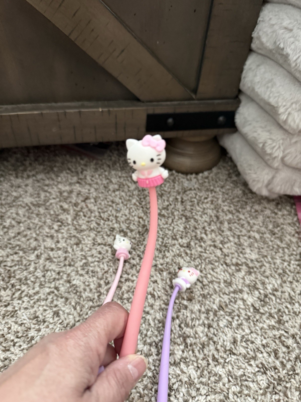 Hello Kitty Character Top Plastic Ballpoint Pens Set Pink Purple Lot: 3