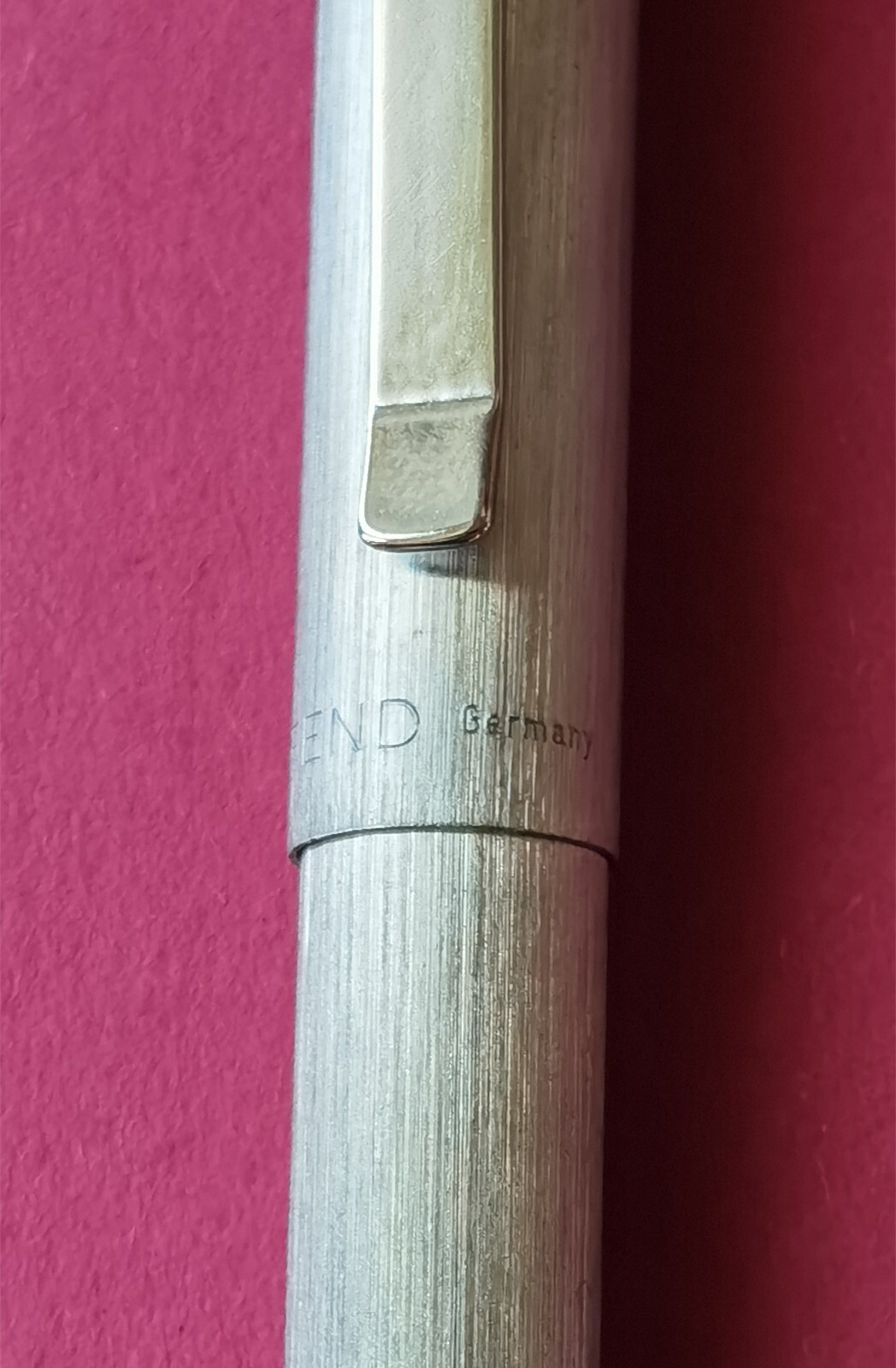 FEND MATTE BRUSHED STEEL BALLPOINT PEN EXCELLENT VINTAGE RARE