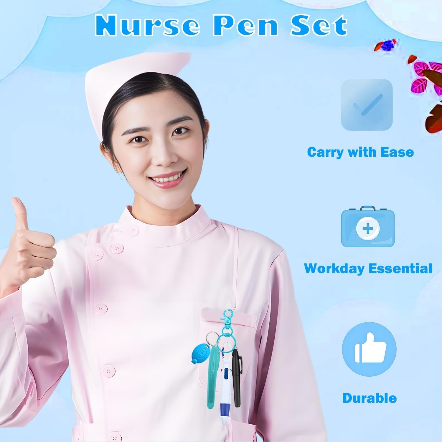 Vibrant Nurse Pen Set 10PCS: High-Quality Writing Tools for Professionals
