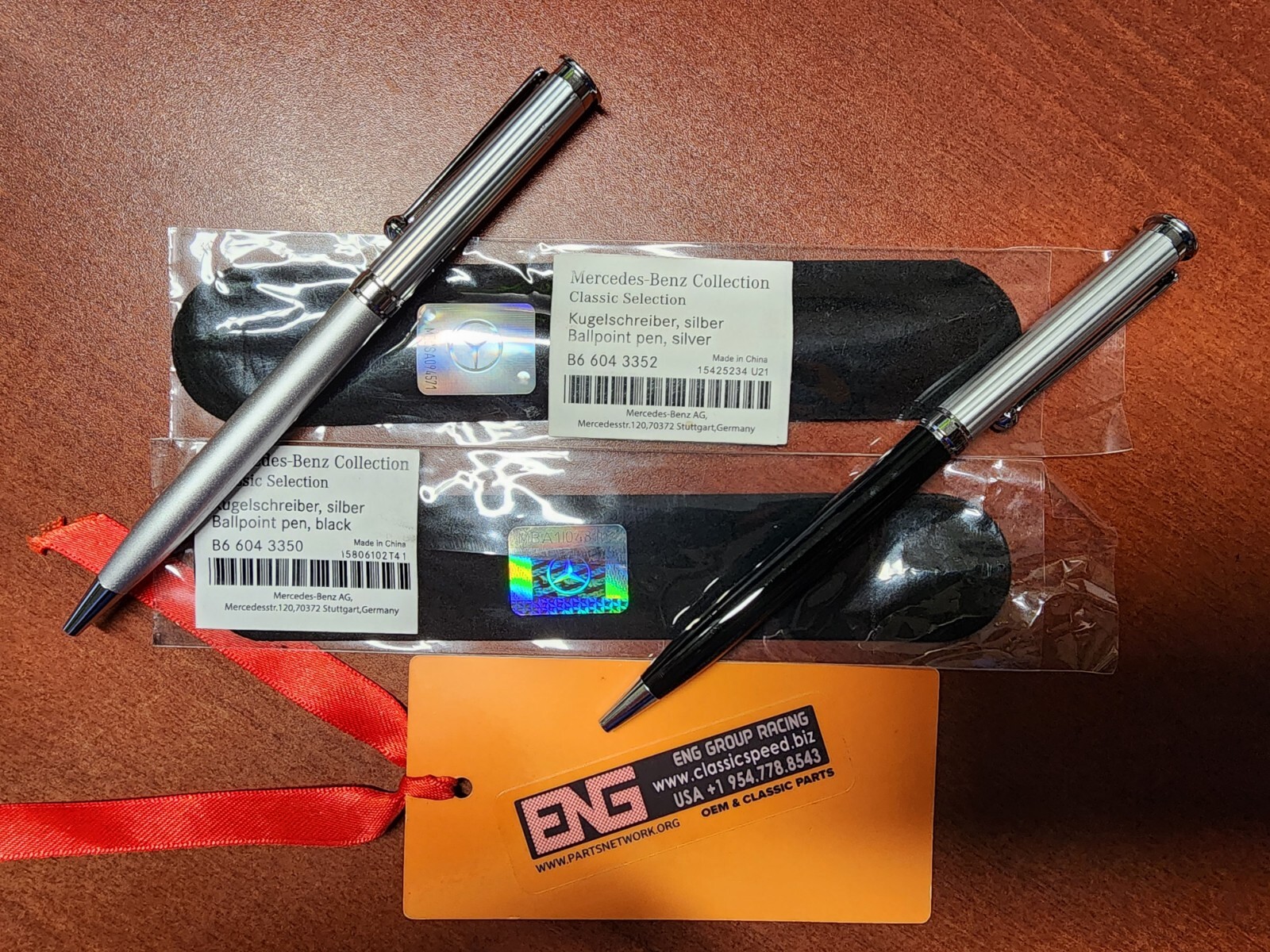 SILVER & BLACK MERCEDES-BENZ CLASSIC COLLECTION 2 BALLPOINT PEN B66043350, 3550