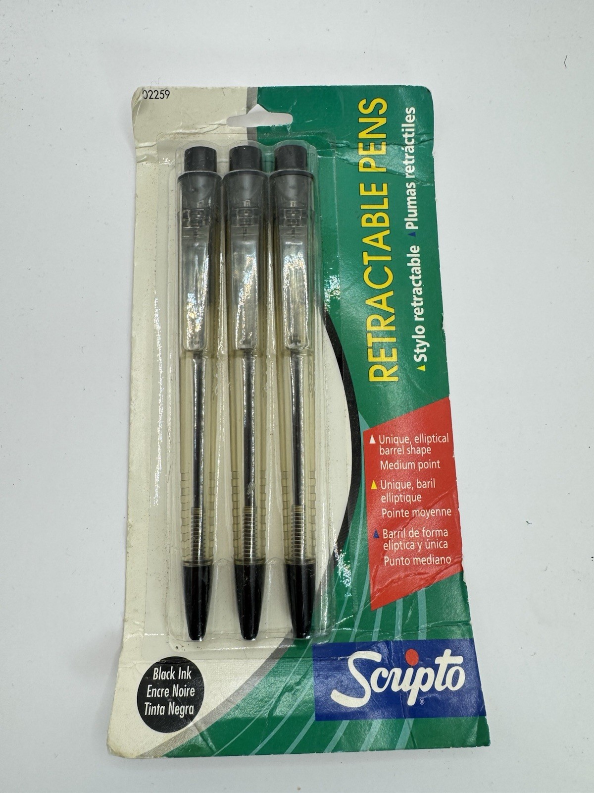 Vintage Scripto Retractable Pens Barrel Shape 02259 Mexico 1990’s NOS
