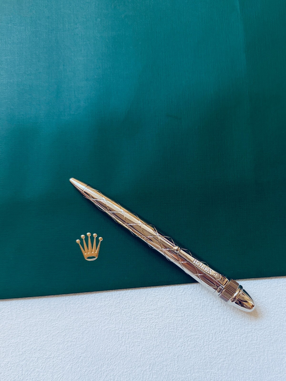 Rolex Vintage-Style Palladium-Finish Ballpoint Pen, New Boxed, Exclusive Ad Gift