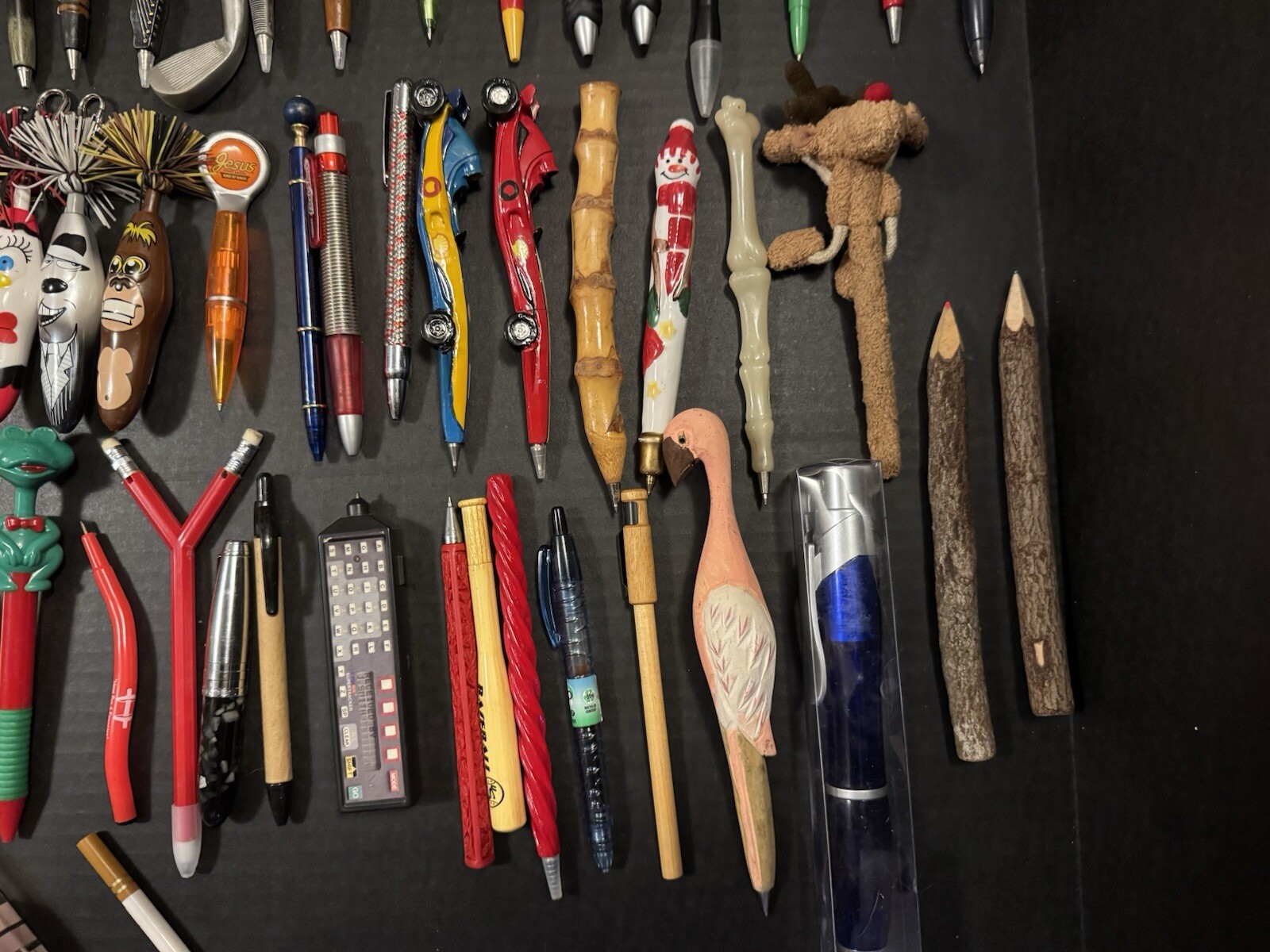 Unique Novelty Pens Lot Of 57 And 2 Wooden Pencils