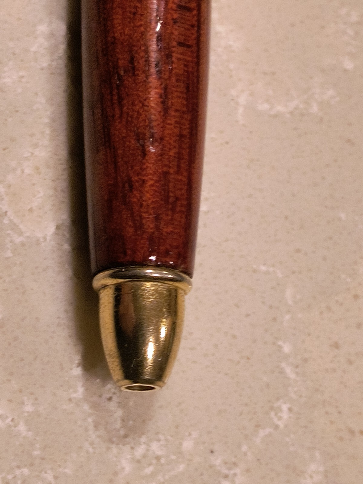 Rose Wood Mini Twist Pen, Pocket-Size With Chain & Clasp, Working Condition.