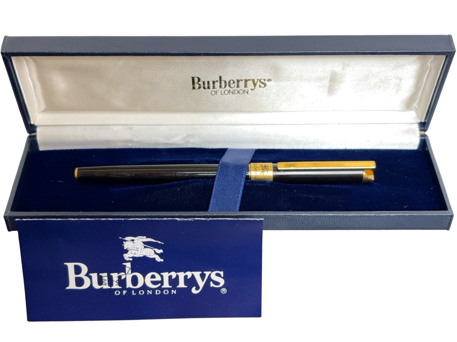 Vtg Burberrys of London The Lacquer Range Black Rollerball Ballpoint Capped Pen