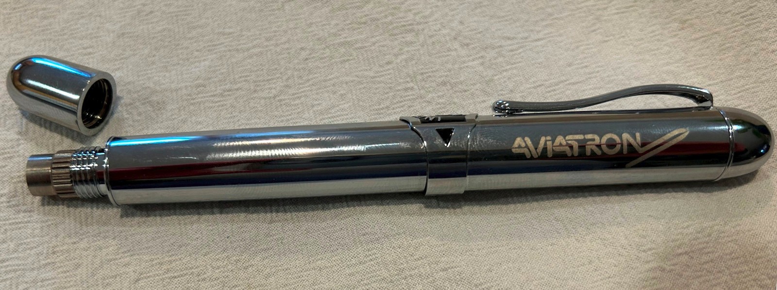 Bettoni metal pen AVIATRON logo with cigar punch end