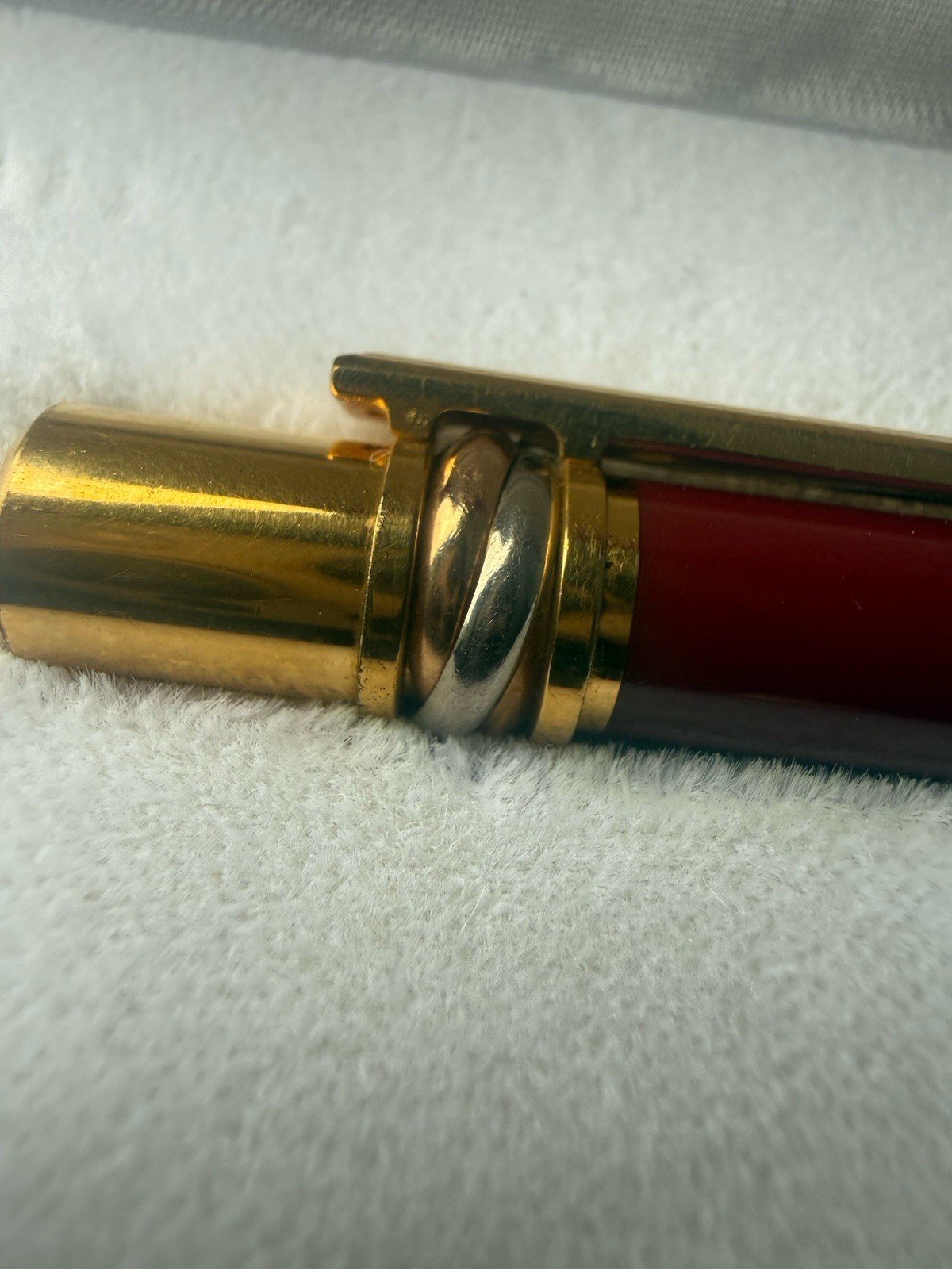 Vintage 1988 Cartier Must de Cartier Red Enamel Trinity Pen Complete Set RARE