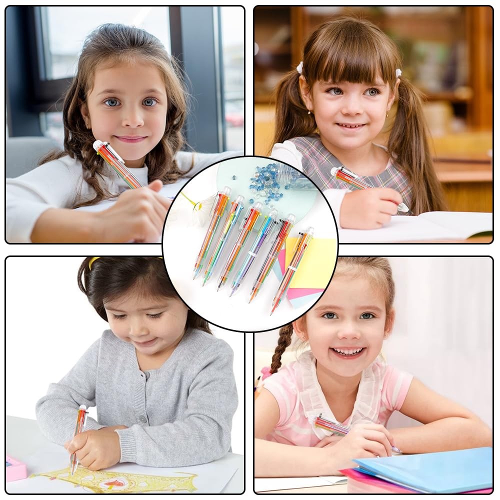 Multicolor Pen in One 0.5mm 6-in-1 Retractable Ballpoint Pens 6 Colors Multi Col