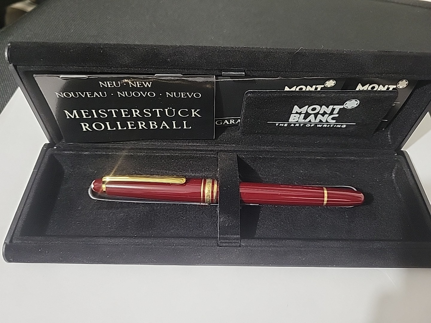 Montblanc Meisterstuck Bordeaux Ballpoint Pen Gold Trim West Germany with Box
