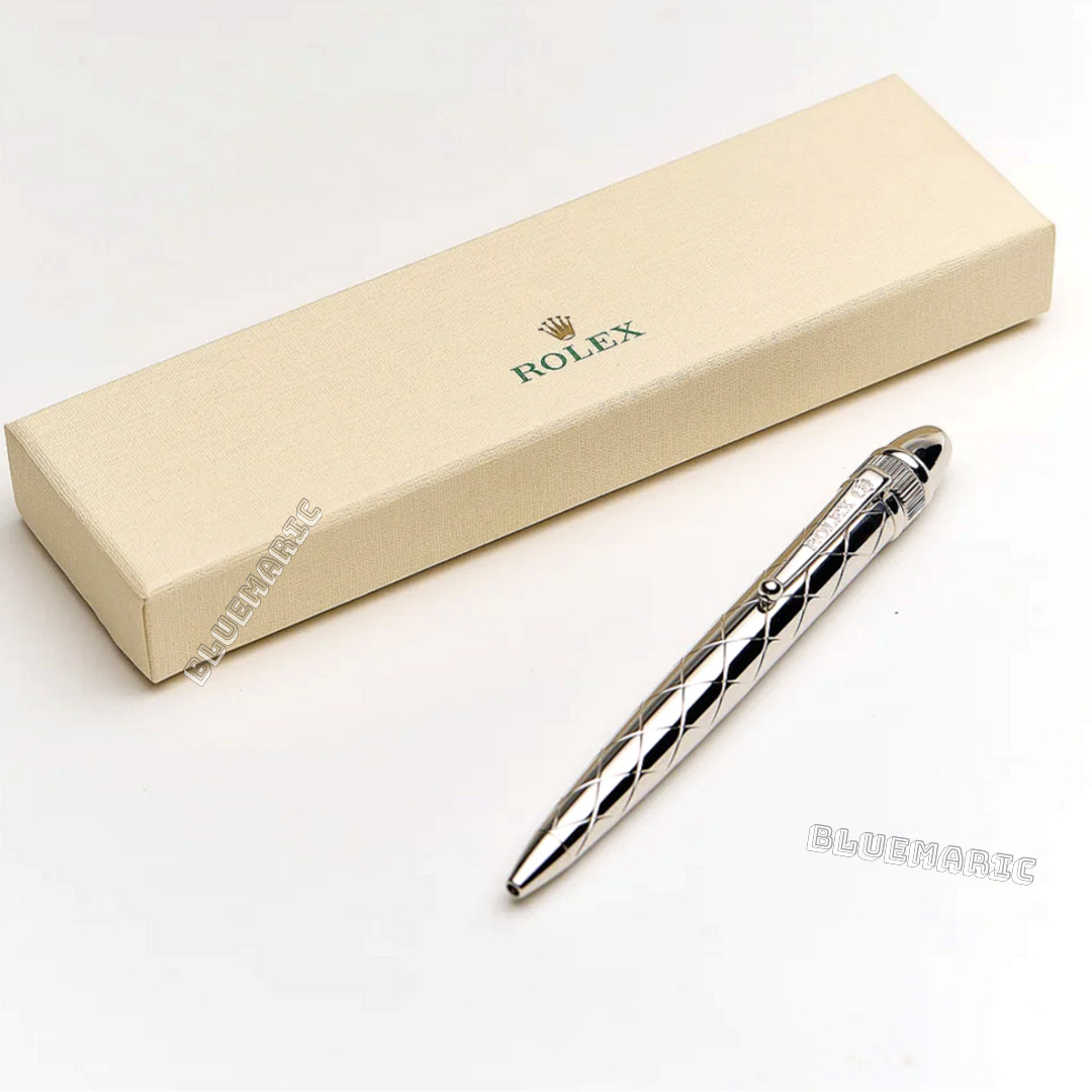 Rolex Vintage-Style Palladium-Finish Ballpoint Pen, New in Box, Luxury Ad Gift