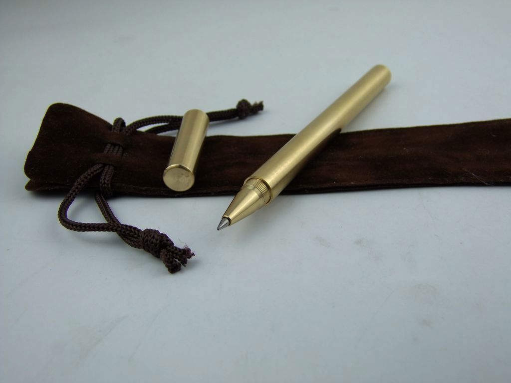 Handmade Solid Brass Ball Point Pen Office Ballpoint Pen With Clip Gifts New