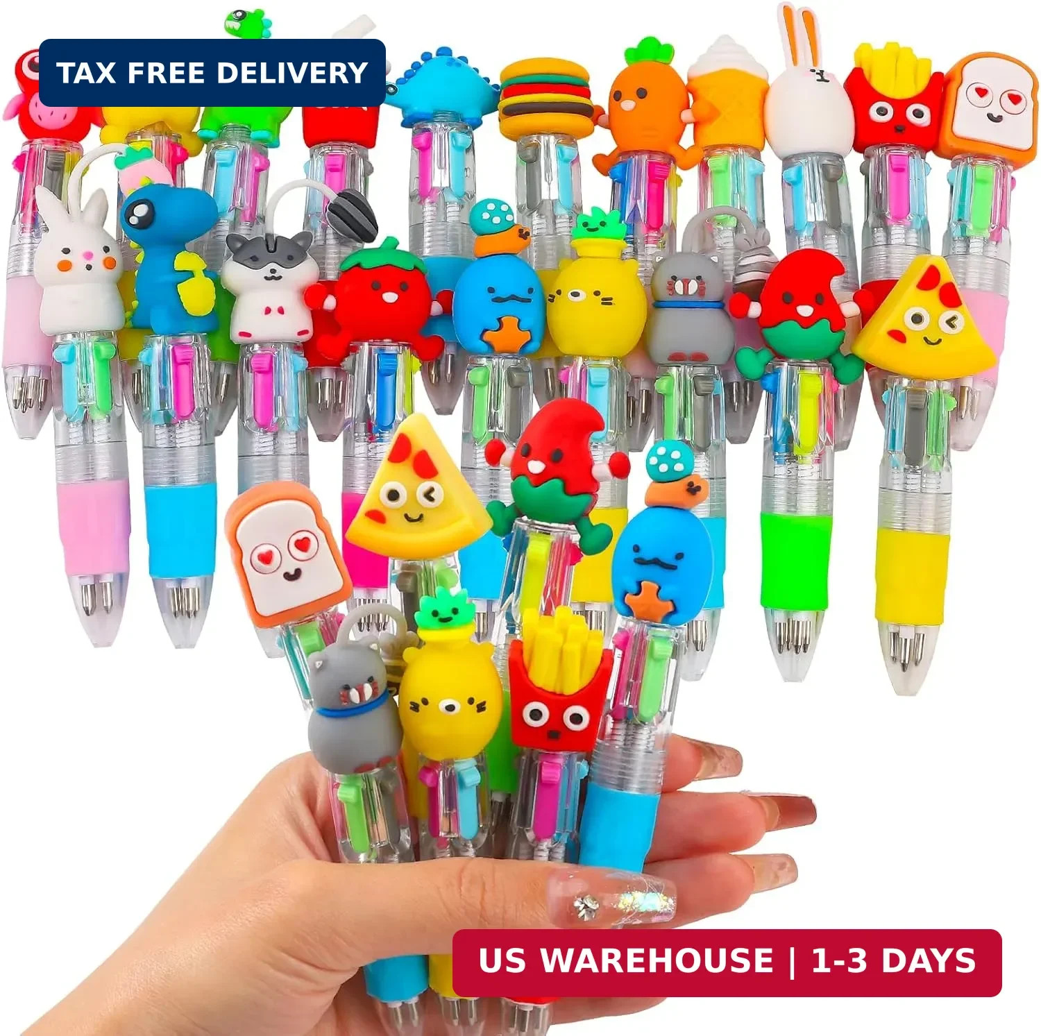 20Pcs Mini Multicolor Pens in One 4-in-1 Cute Pens Bulk for Kids, Fun Kawaii Bal