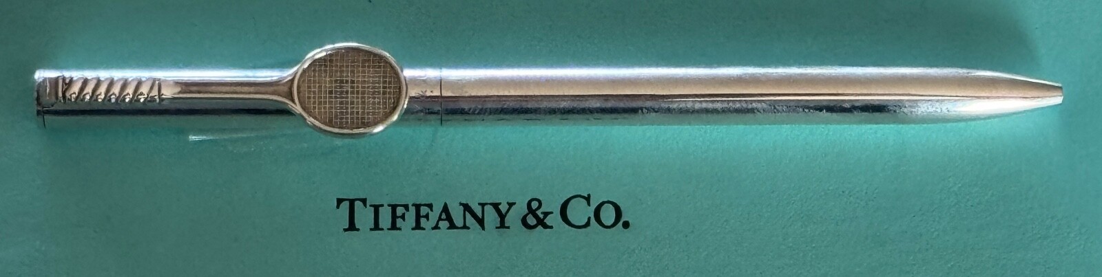 Tiffany & Co. Ballpoint Pen Tennis Racket Sterling Silver 925 Box & Pouch
