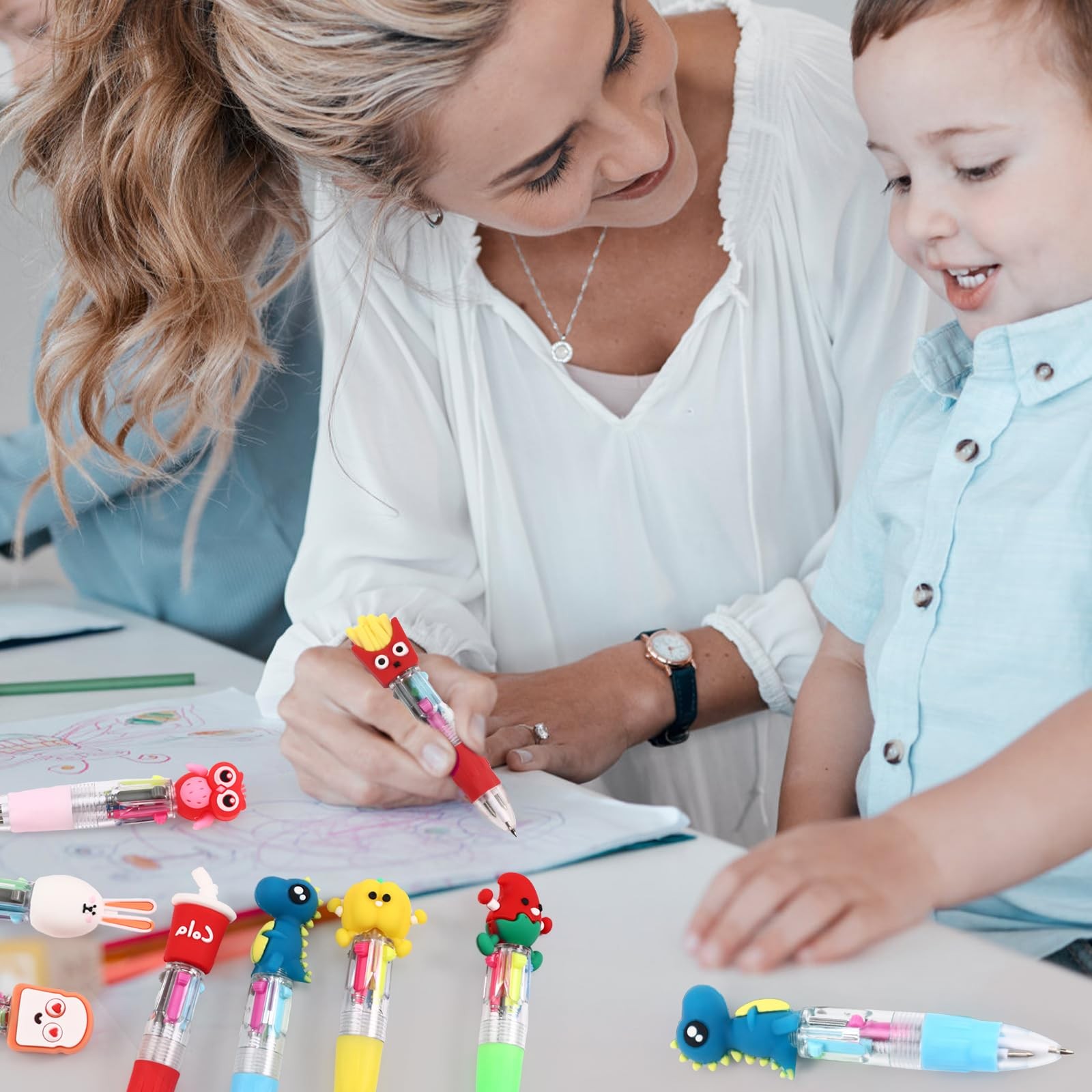 Czwz 20Pcs Mini Multicolor Pens In One 4-In-1 Cute Pens Bulk For Kids Fun