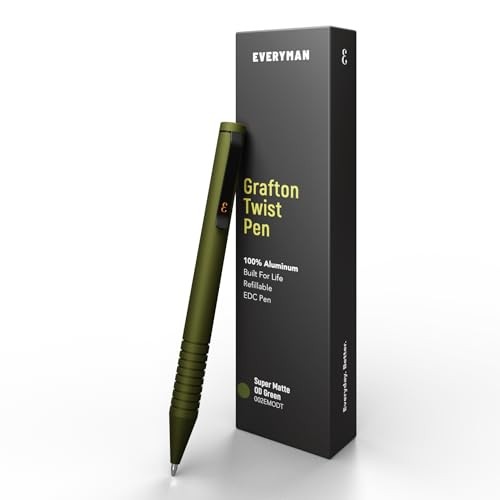 Super Matte Grafton Pen, Pocket-Size Writing Utensil, OD Green Mini Twist