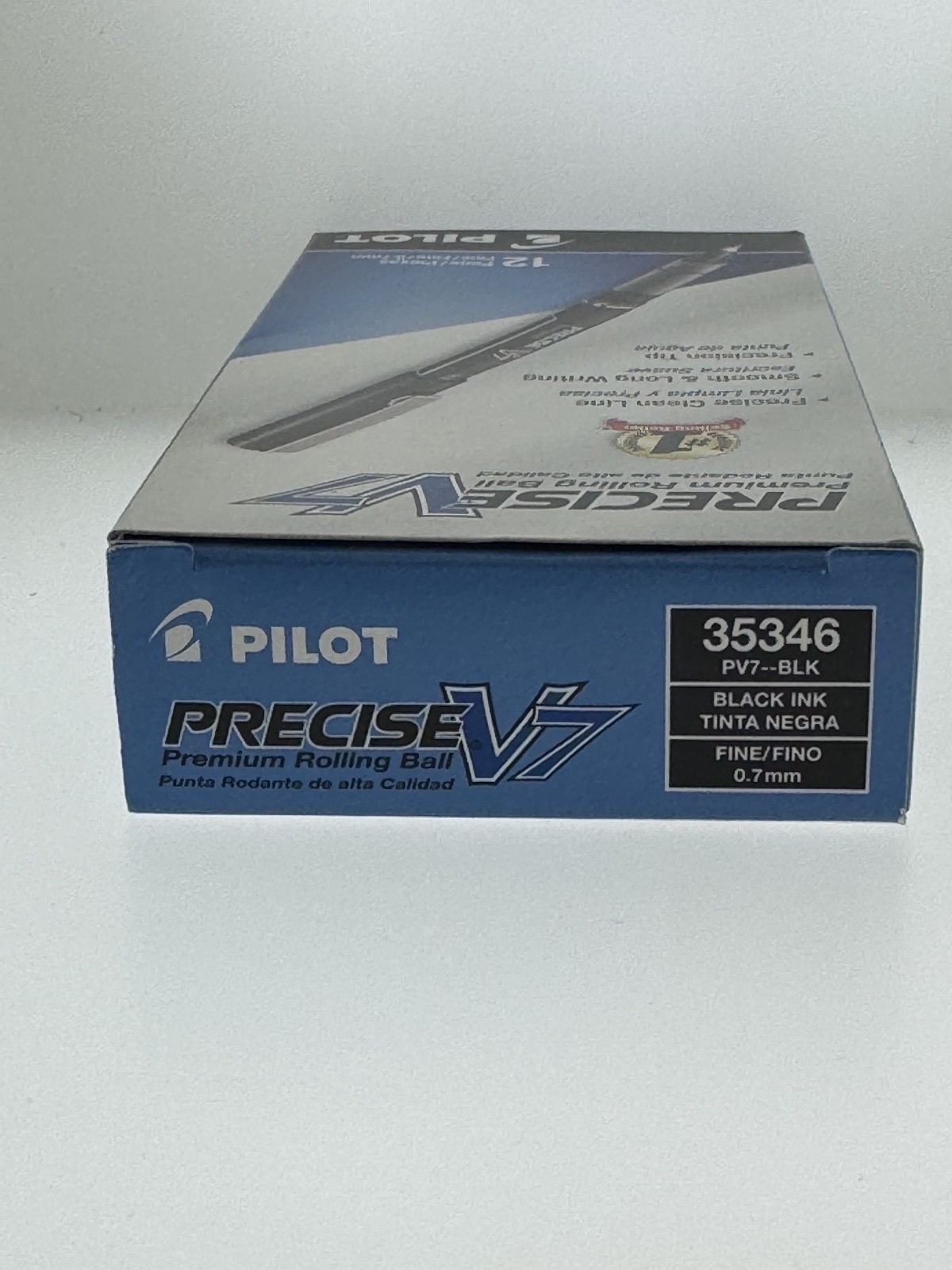 12 Pack – Pilot Precise V7 BLACK INK PENS Stick Rolling Ball Pens Point .7mm