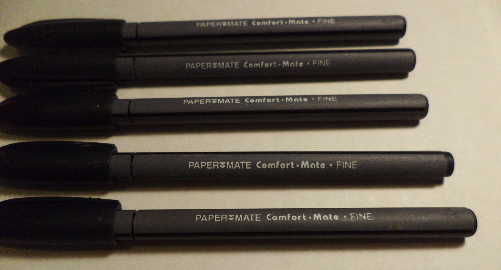 VTG LOT OF 5 PAPER MATE COMFORT MATE FINE BALLPOINT PENS ALL WRITE FREE SHIPPING