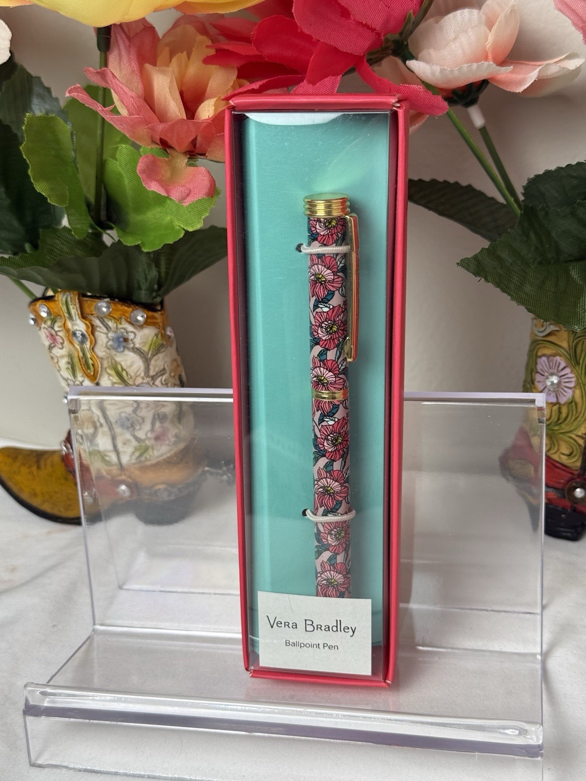 Vera Bradley Vintage Floral Ball Point Pen NWT Retired Pattern Twist Pen