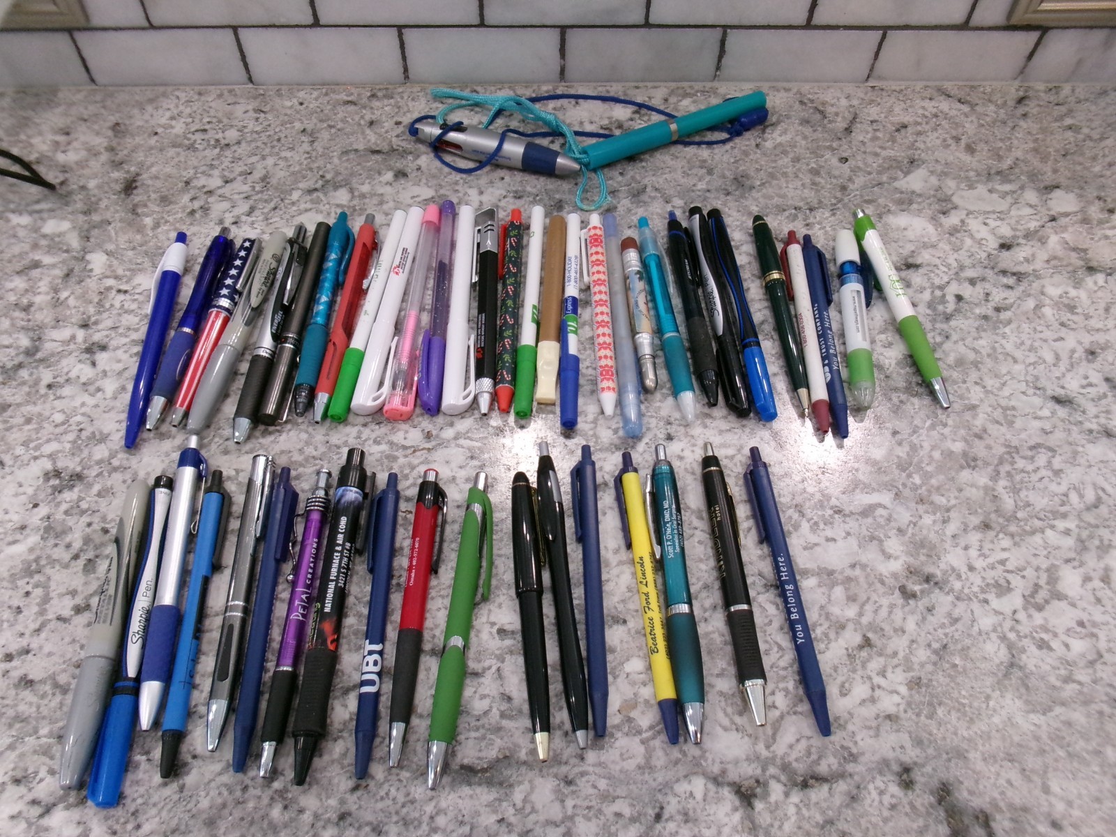 Mixed Lot Of 50 Pens, Vintage & Current, Various Brands, Colors