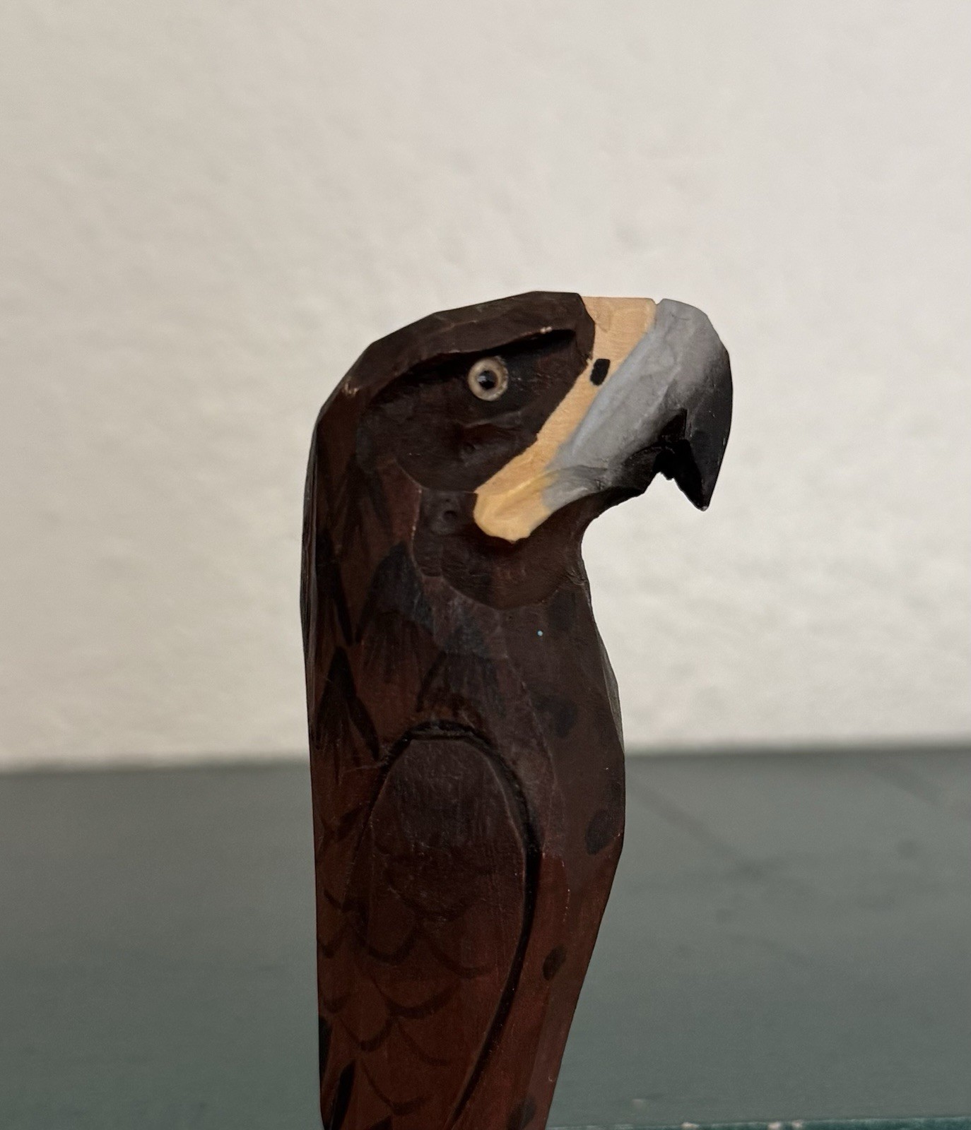 Brown Eagle Wood Carved and Painted Pen Mexico Playa Del Carmen Souvenir