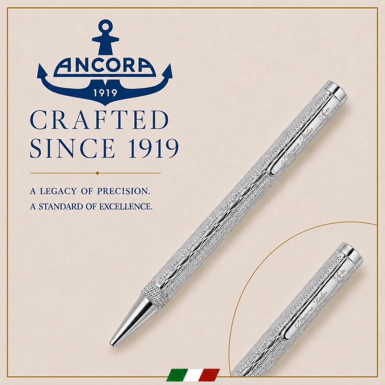 SOVEREIGN CHROME Limited edition of 888 pens by Ancora 1919 Italia brand new