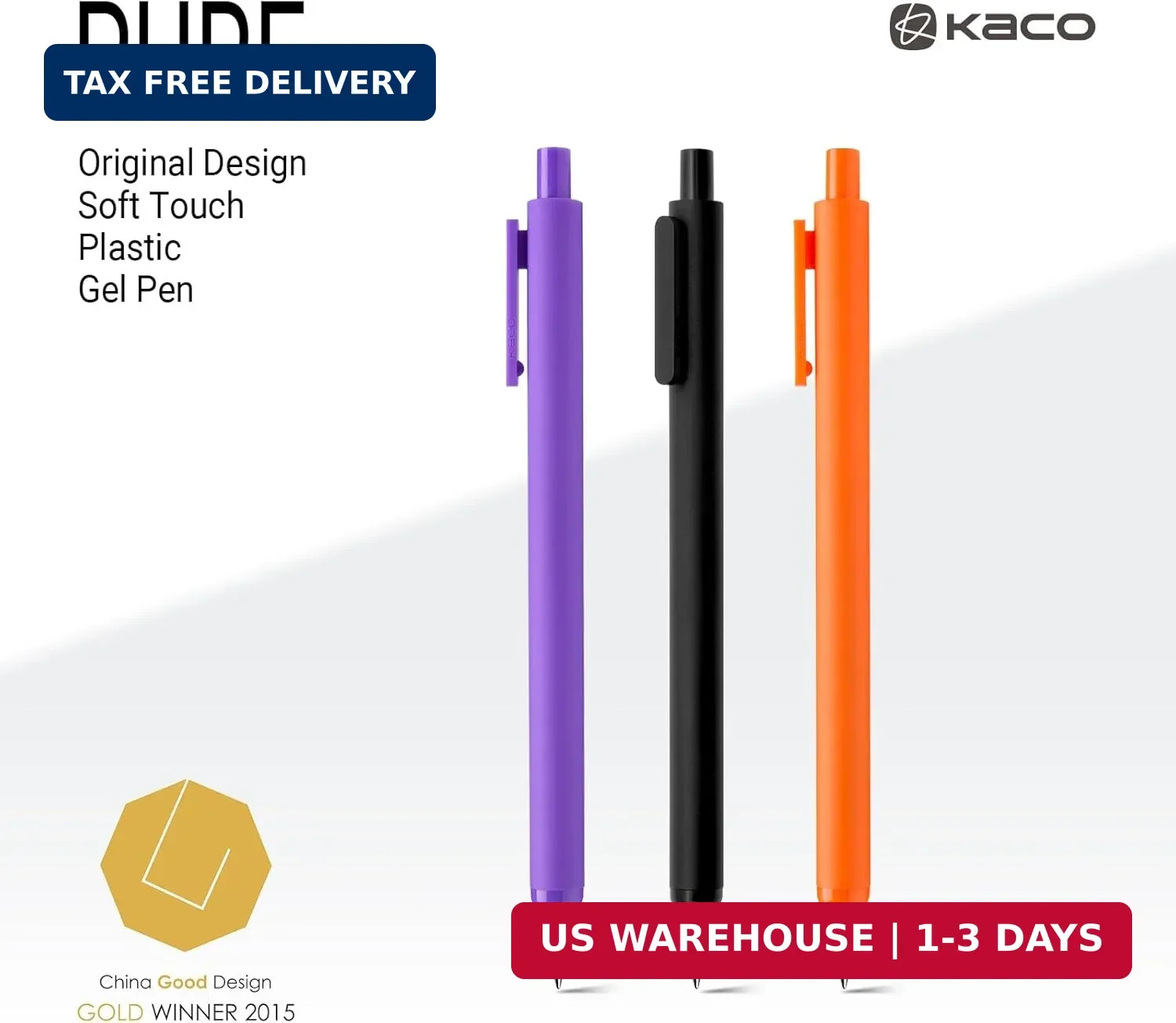 PURE Colored Gel Pens 0.5mm 20 Pieces Set Colorful Multi-color Ink Fine Point Co