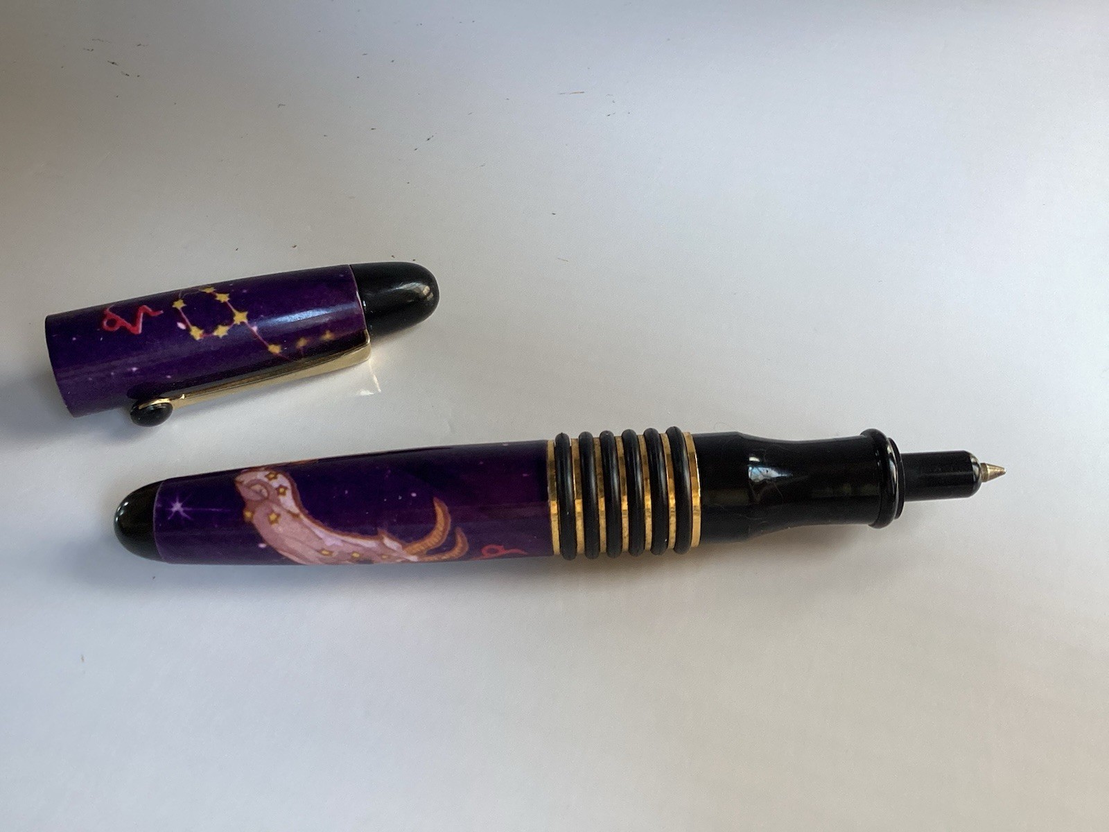 Vintage Hauser Ballpoint Pen 6111 767 SF Barrel Celestial Capricorn /not working