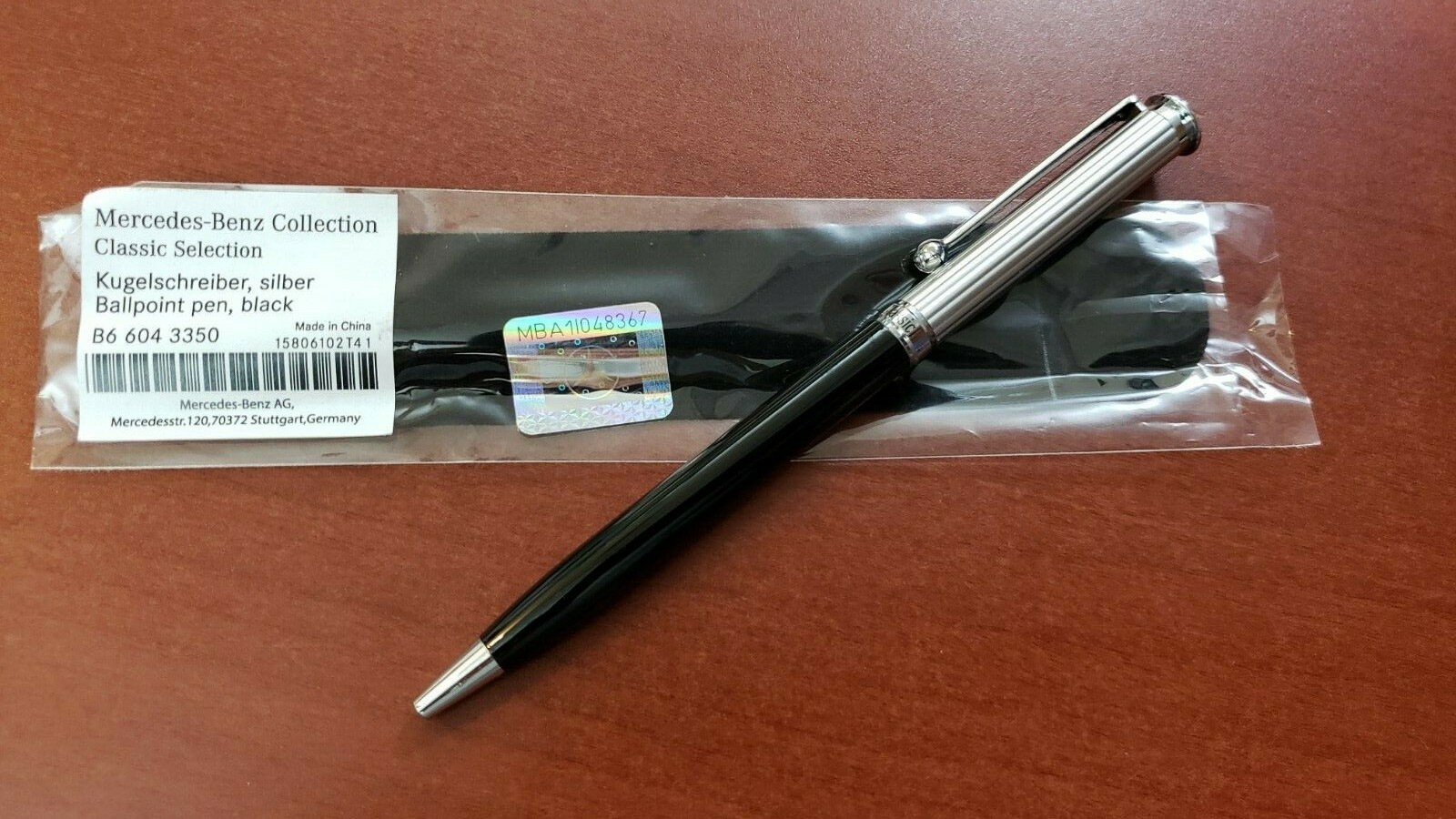 Mercedes-Benz GENUINE Ballpoint Pen Classic B66043350 SILVER & BLACK ENG RACING