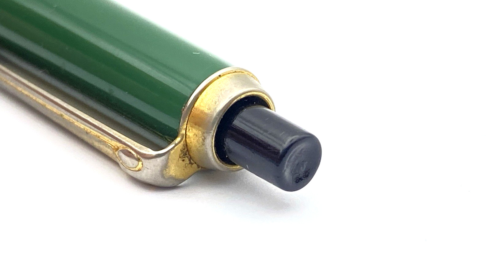VINTAGE PELIKAN MK10 BALLPOINT PEN BLACK AND GREEN GOLD TRIM MADE IN GERMANY