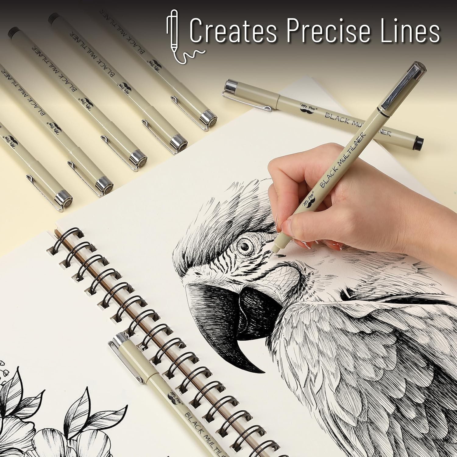 0.25mm Micro Pens – 6 Pack of Quick-Dry Black Ink Fineliners for Professionals