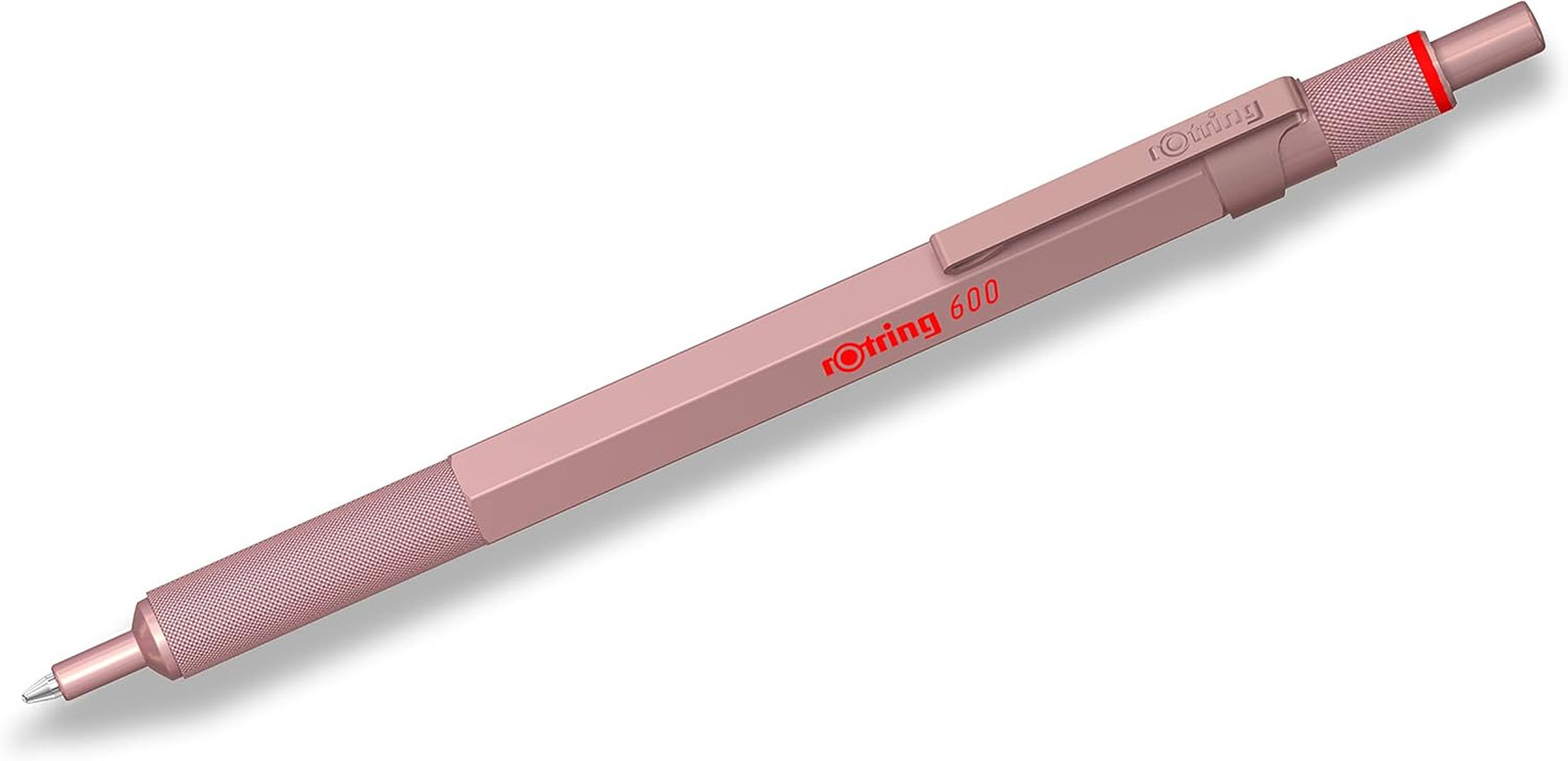 600 Metallic Ballpoint Pen Medium Point Black Ink Rose Gold Barrel Refillable 1