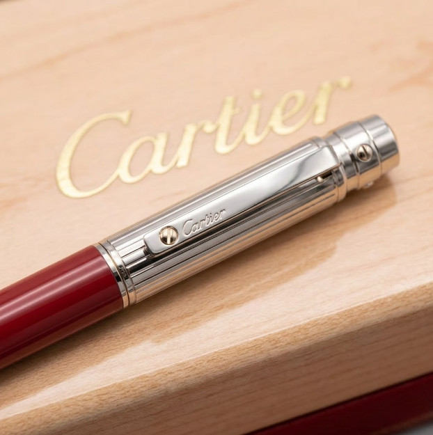 Cartier Red Gold Ballpoint Pen Luxury Writing Gift Box New NIB