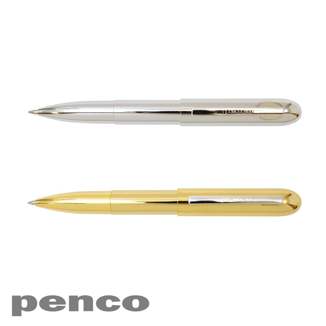 HIGHTIDE PENCO BULLET Ball Point Pen 0.7mm Solid Brass Body Japan Made