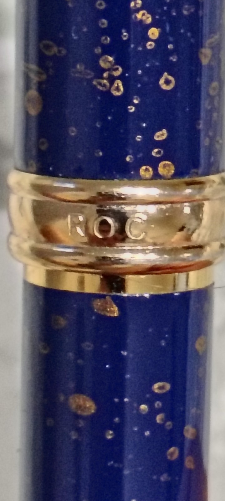 Over Size Colibri ROC Blue & Gold Trim Ball Point Pen