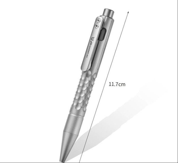 TwoSun TS-Pen09-Stonewash Checkered Tactical Titanium Push Button Mechanism Pen