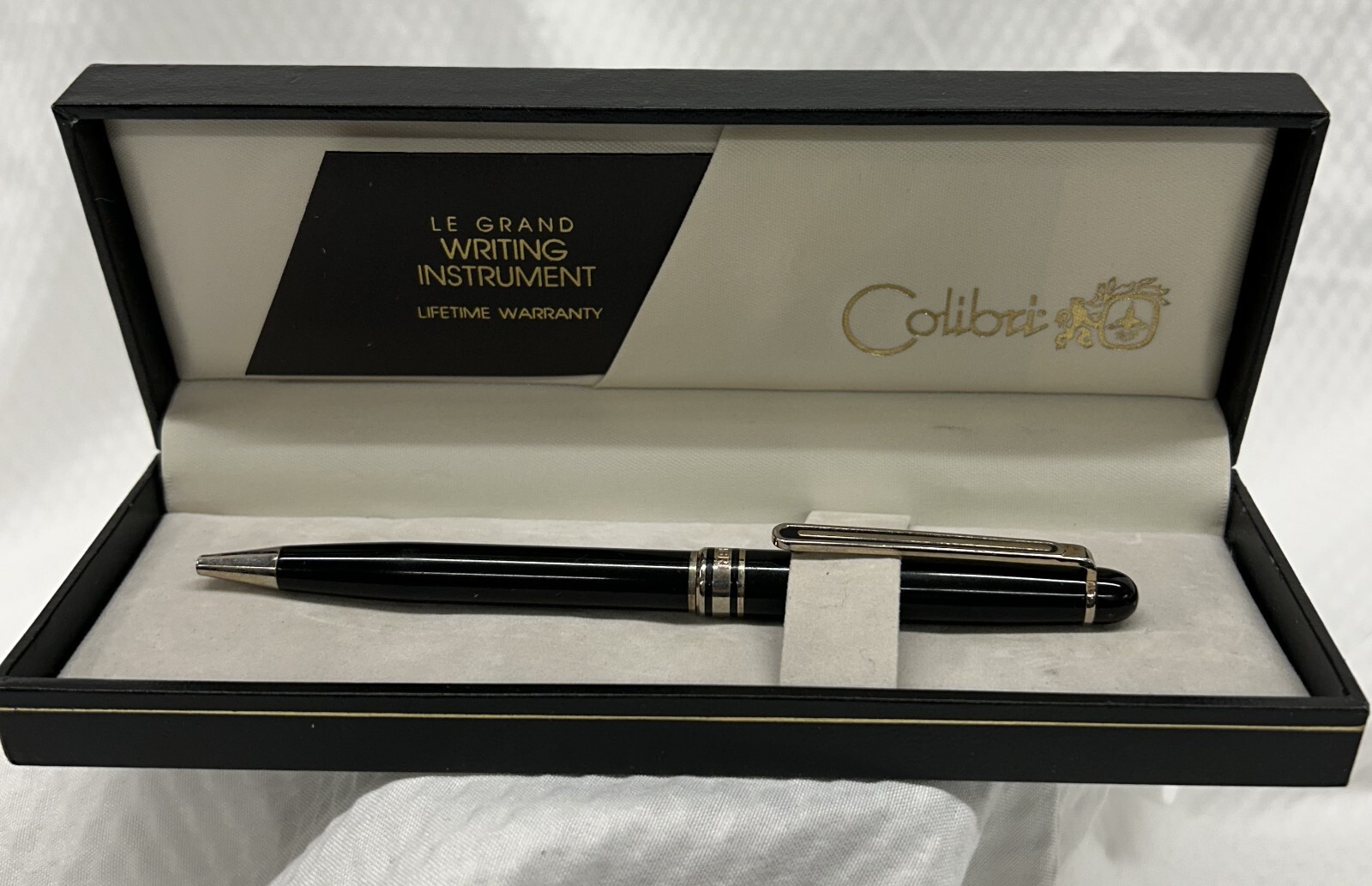 Vintage Colibri Le Grand Writing Instrument – Black With Case