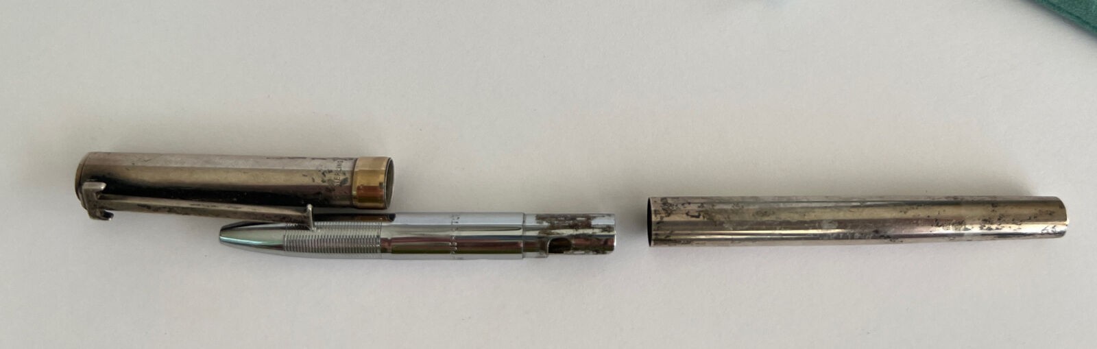 Vintage Tiffany & Co. «T» Clip 925 Sterling & 14K Gold Ink Pen Hallmarked (Z)