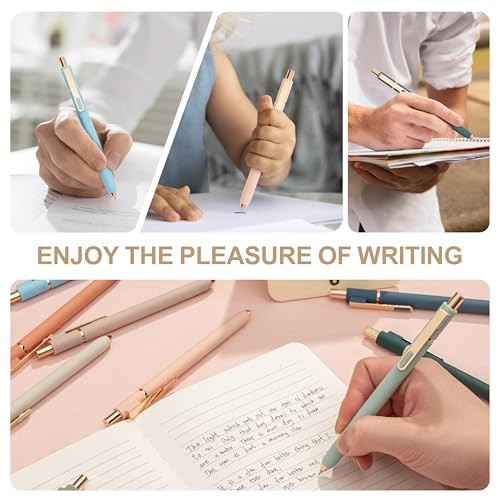 Gel Pens Black Ink Pens for Office 0.5mm Fine Point Pen Gold clip-10 pcs