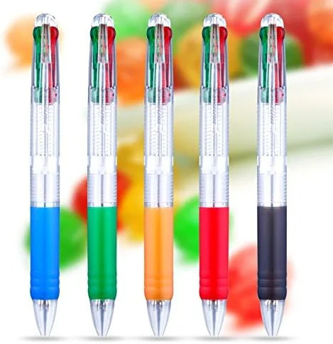 Multicolor Ballpoint Pens 0.7 mm Ball Point Pen 4 Color Ink (Black, Blue, Red, G