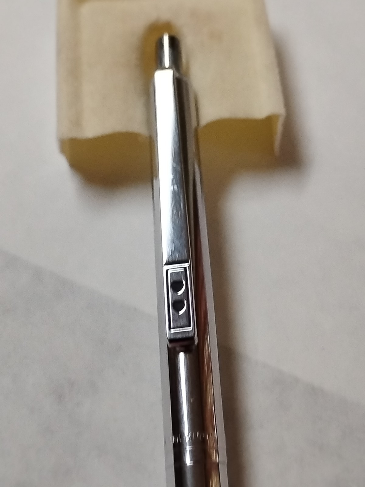 Vintage PAPER MATE Profile Slim Grip Ballpoint Pen All Chrome Made In Mexico #C6