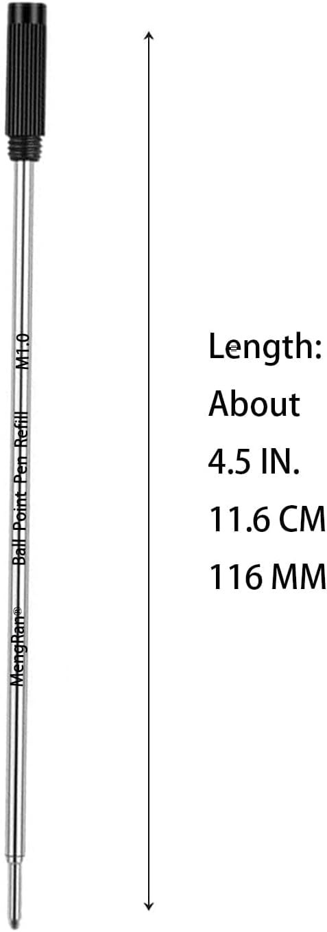 4.5» Ballpoint Ink Pen Refills for Twist Pens,Black,10Pcs | 1mm Medium Tip,