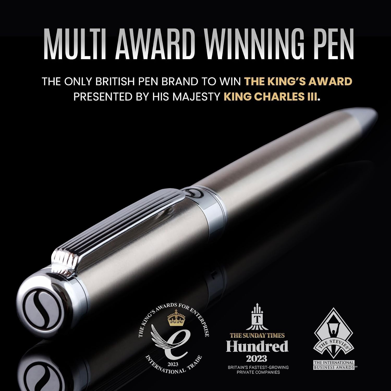 Stunning Luxury Stainless Steel Ballpoint Pen with Schmidt Refill – Perfect Gift