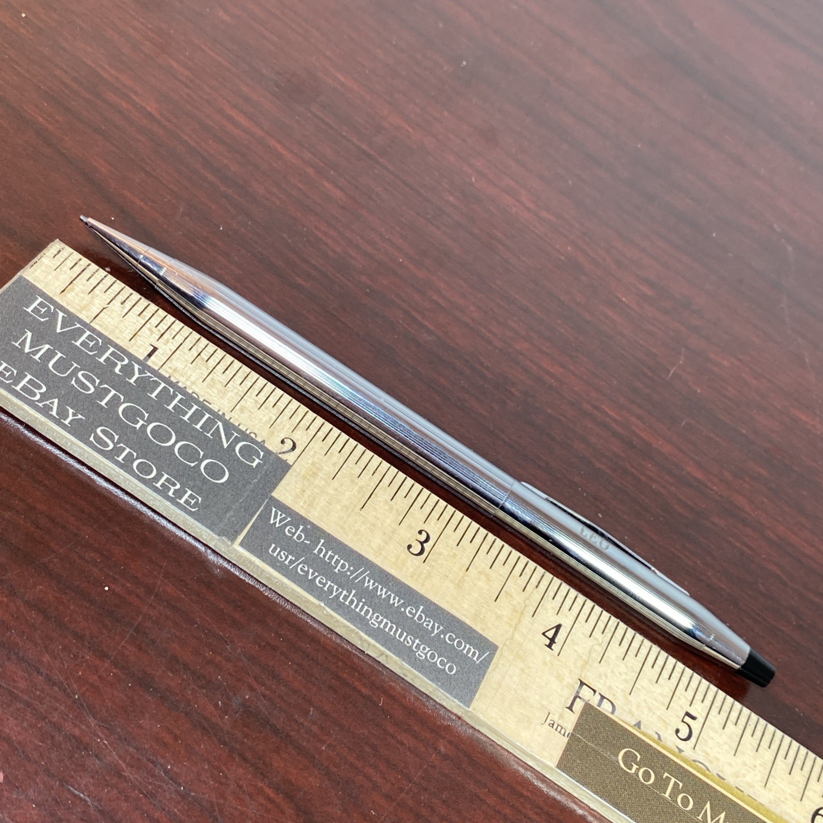 Cross Chrome Pen Pencil VINTAGE Engraved Mono Name LEO GIFT BIRTHDAY FATHERS DAY