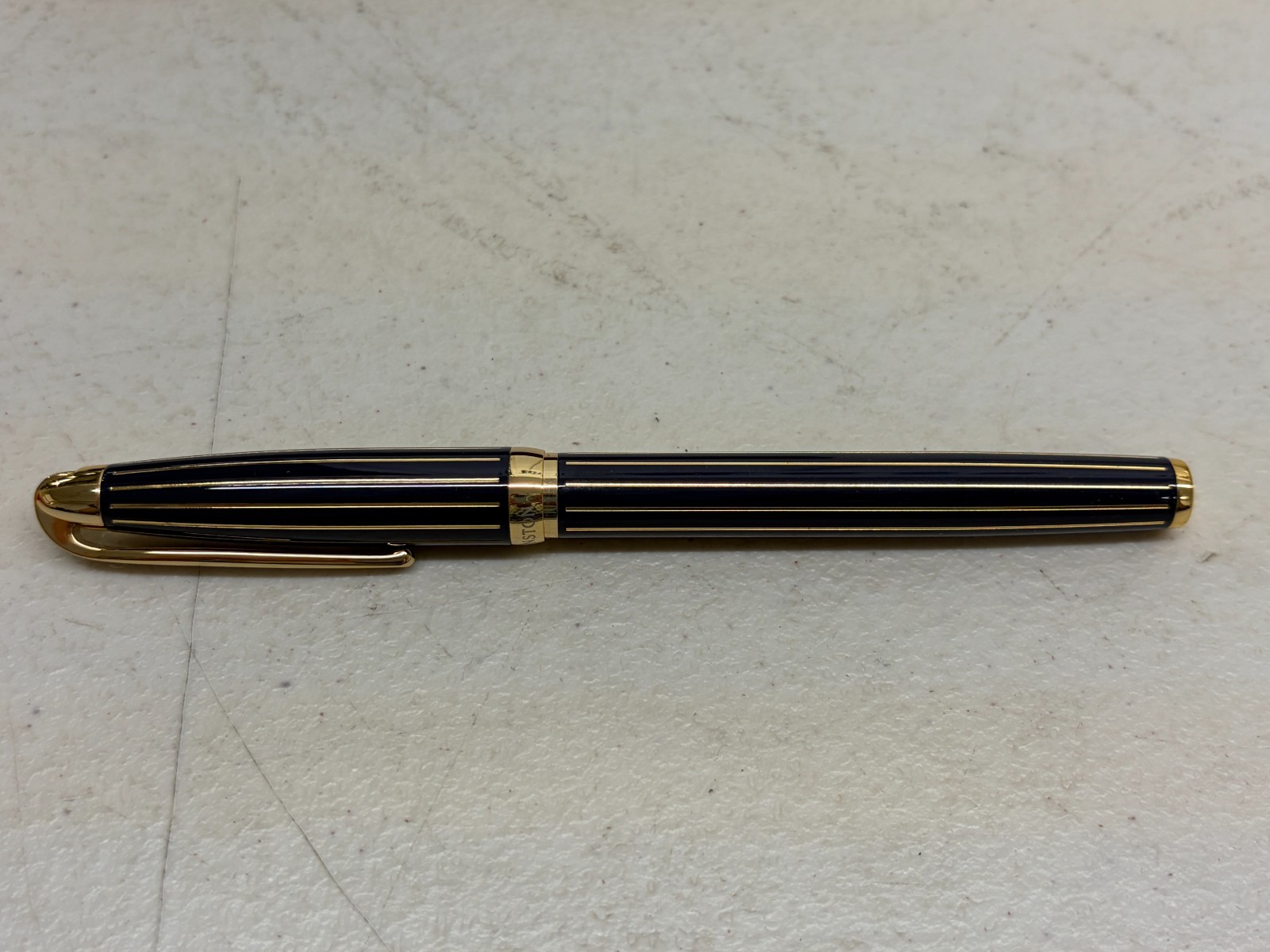 HARRY WINSTON Novelty Navy/Gold Stripe Rollerball Pen (NIB)
